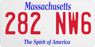 MA license plate 282NW6