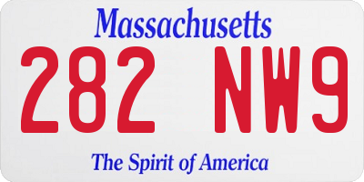 MA license plate 282NW9