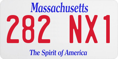MA license plate 282NX1