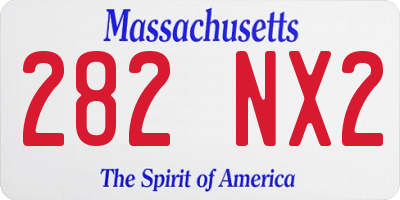 MA license plate 282NX2