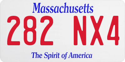 MA license plate 282NX4