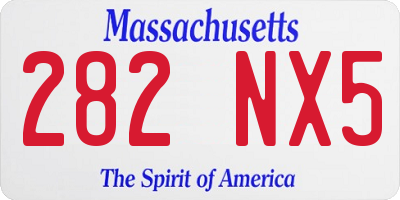 MA license plate 282NX5