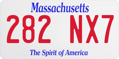 MA license plate 282NX7
