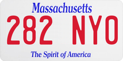 MA license plate 282NY0