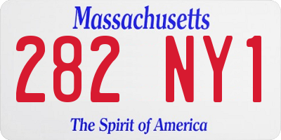 MA license plate 282NY1