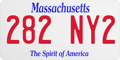 MA license plate 282NY2