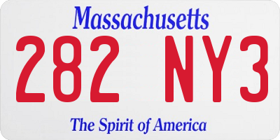 MA license plate 282NY3