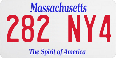 MA license plate 282NY4