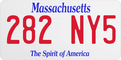 MA license plate 282NY5