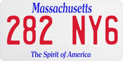 MA license plate 282NY6