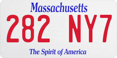 MA license plate 282NY7