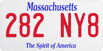 MA license plate 282NY8