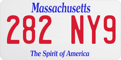MA license plate 282NY9