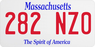 MA license plate 282NZ0