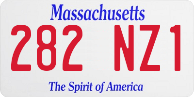 MA license plate 282NZ1
