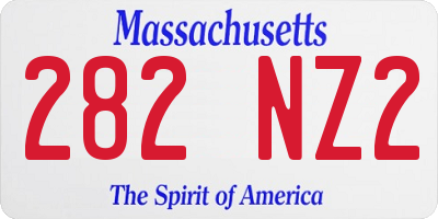 MA license plate 282NZ2