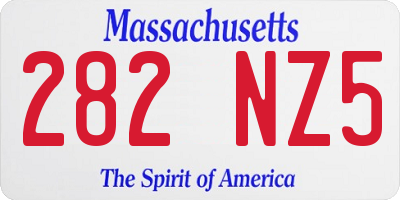 MA license plate 282NZ5