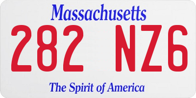 MA license plate 282NZ6