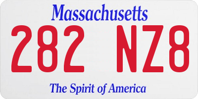 MA license plate 282NZ8