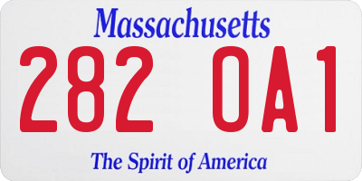MA license plate 282OA1