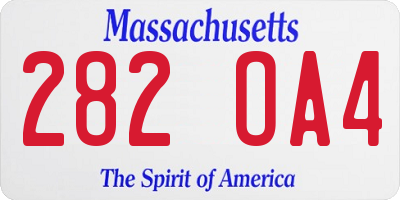 MA license plate 282OA4