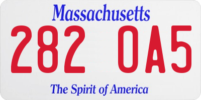 MA license plate 282OA5