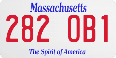 MA license plate 282OB1