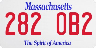 MA license plate 282OB2