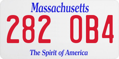 MA license plate 282OB4