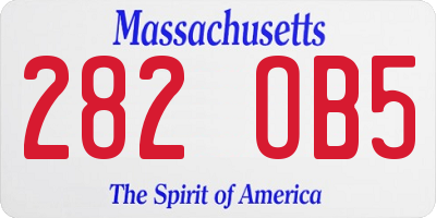 MA license plate 282OB5