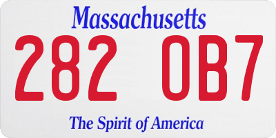 MA license plate 282OB7