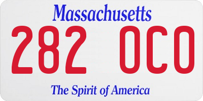 MA license plate 282OC0