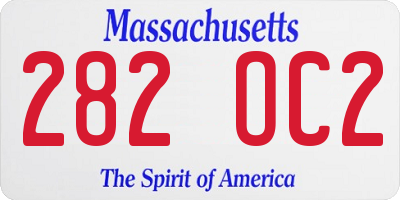 MA license plate 282OC2