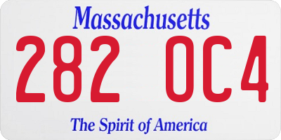MA license plate 282OC4