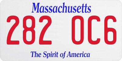 MA license plate 282OC6