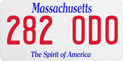 MA license plate 282OD0