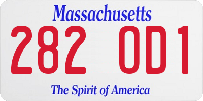 MA license plate 282OD1