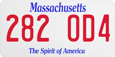 MA license plate 282OD4
