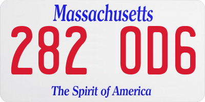 MA license plate 282OD6
