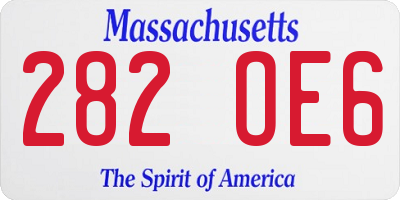 MA license plate 282OE6