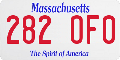 MA license plate 282OF0