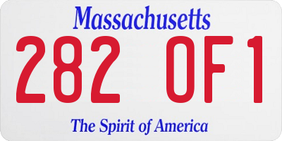 MA license plate 282OF1