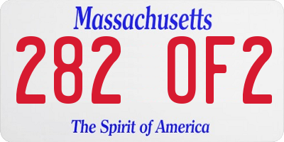 MA license plate 282OF2