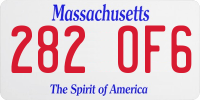 MA license plate 282OF6