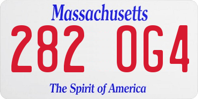 MA license plate 282OG4