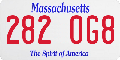 MA license plate 282OG8
