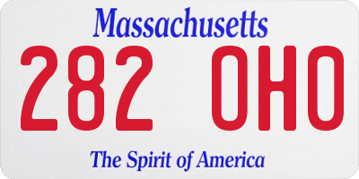 MA license plate 282OH0