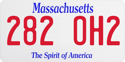 MA license plate 282OH2