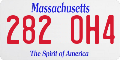 MA license plate 282OH4