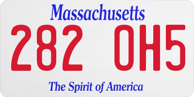 MA license plate 282OH5